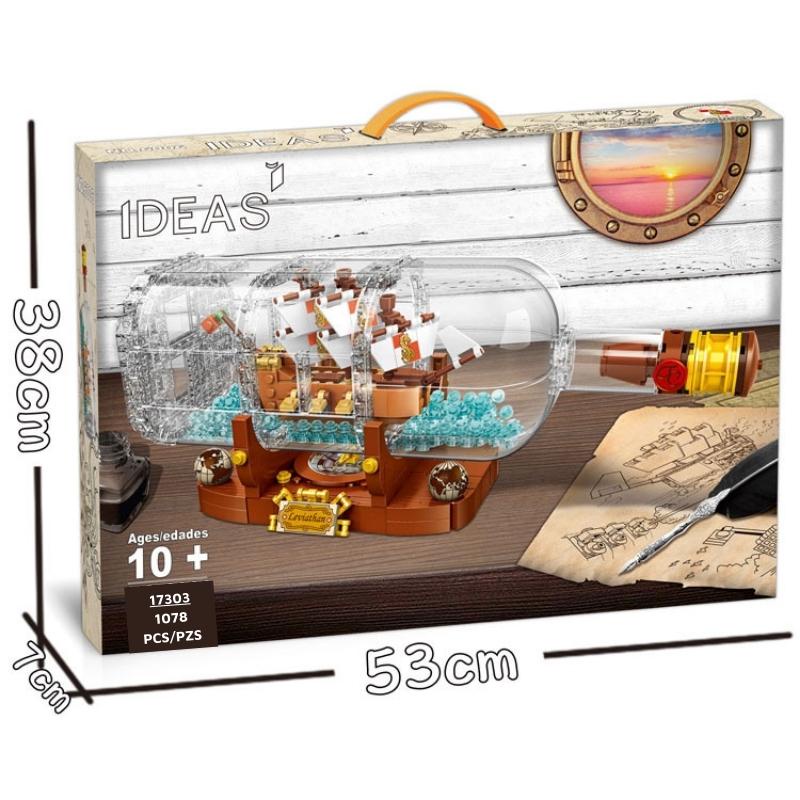 Đồ chơi lắp ráp mô hình dạng lego tàu thuyền trong chai IDEAS 17303