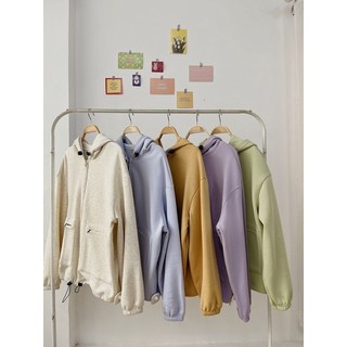 Áo khoác hoodie nữ form rộng có mũ RUCHAN kiểu dây kéo cotton cao cấp chống nắng nhiều màu thời trang