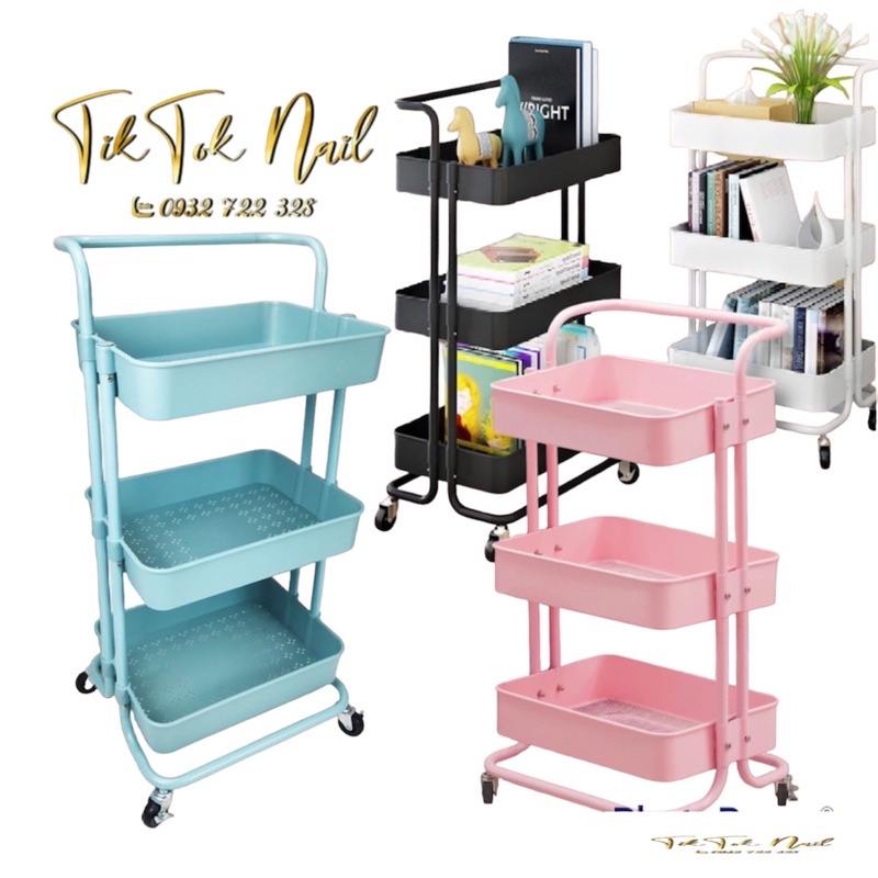xe đẩy 3 tầng  đựng phụ kiện