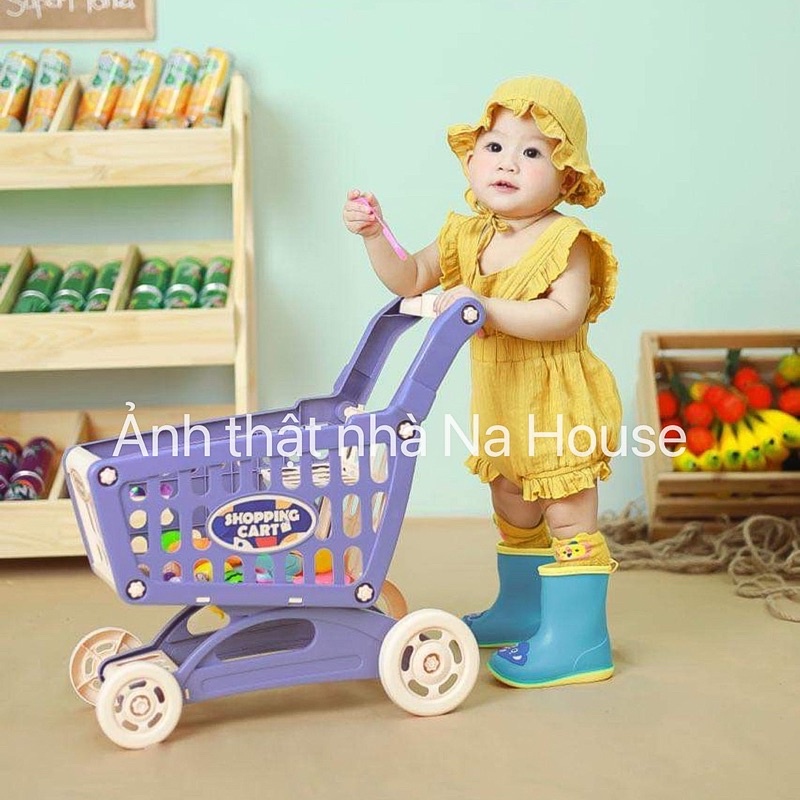Xe Đẩy Đồ Chơi Búp Bê Cho Bé , Xe Đẩy Siêu Thị Cao Cấp Kèm Đồ Chơi