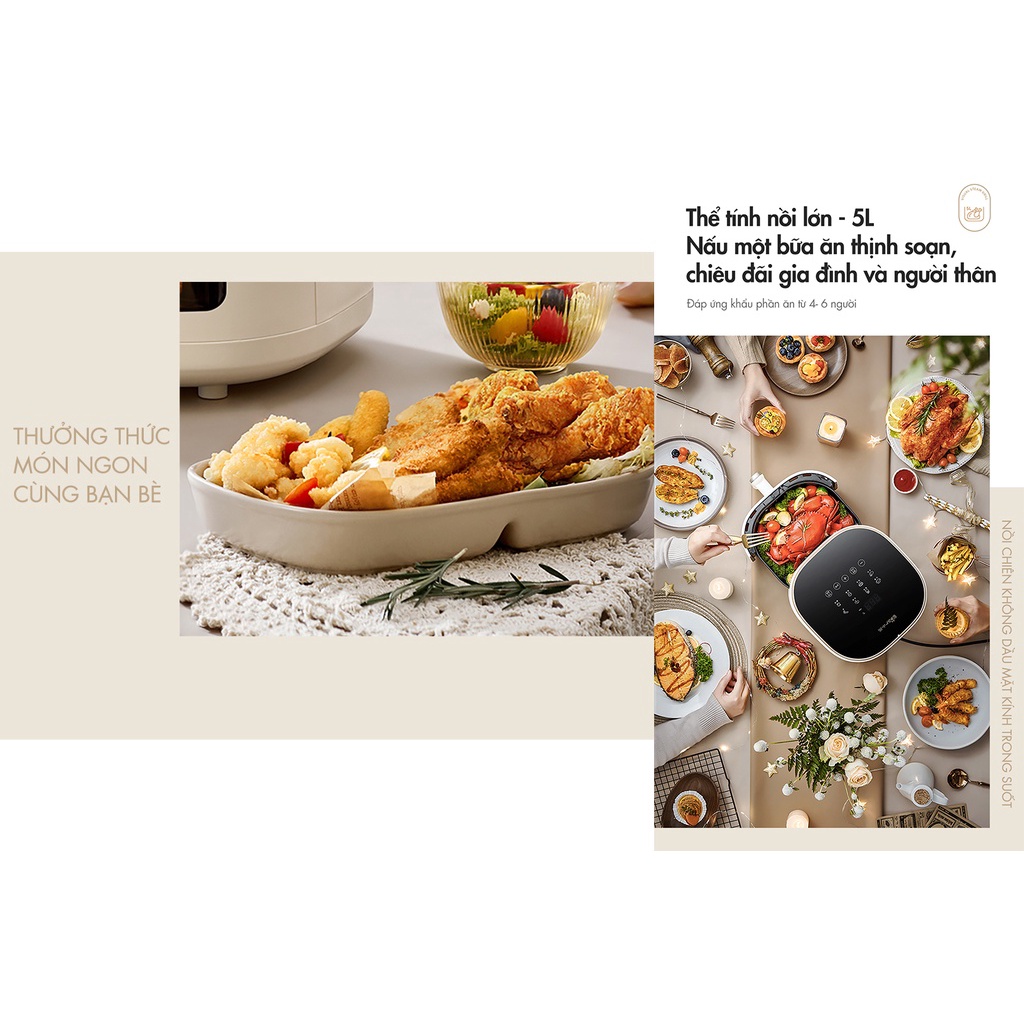 Nồi Chiên Không Dầu 5L Bear QZG-F15E3 | Bản Quốc Tế | Hàng Chính Hãng | Bảo Hành 18 Tháng | Mimax Store