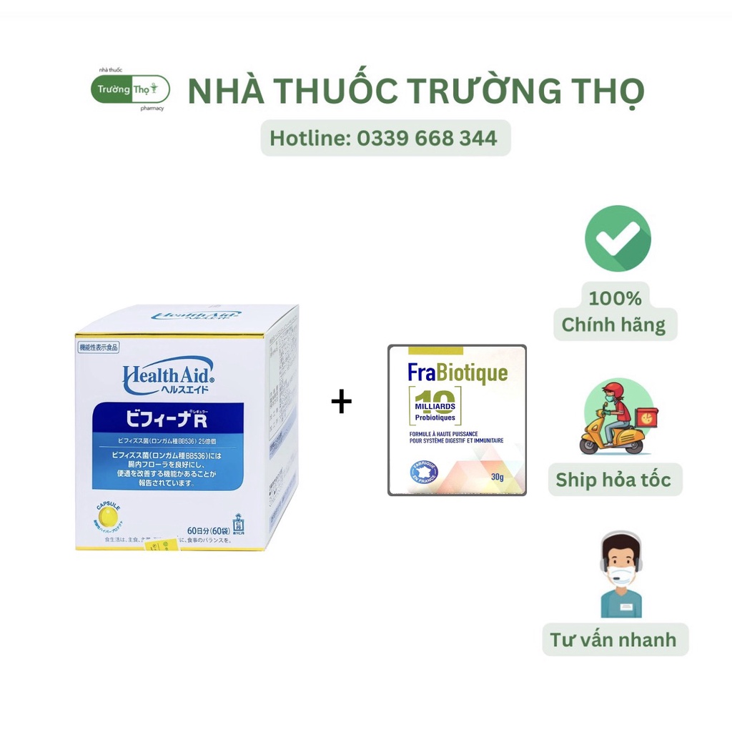 (Tặng Men Pháp Frabiotique) Men Vi Sinh BIFINA NHẬT BẢN-Hộp R 60 gói cho trẻ em, người lớn, bà bầu, táo bón,tiêu chảy,đầ