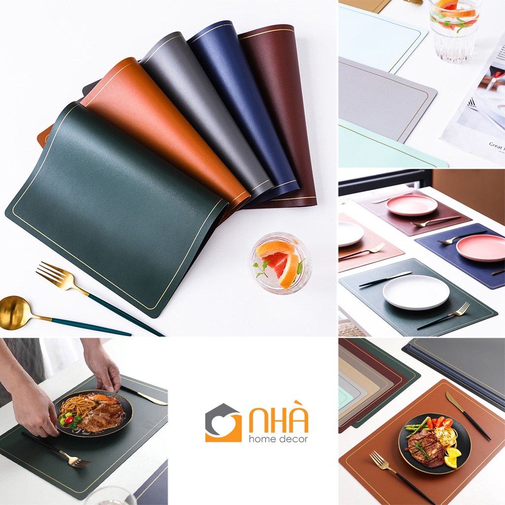 Tấm Lót Bàn Ăn Bằng Da Chống Thấm Nước