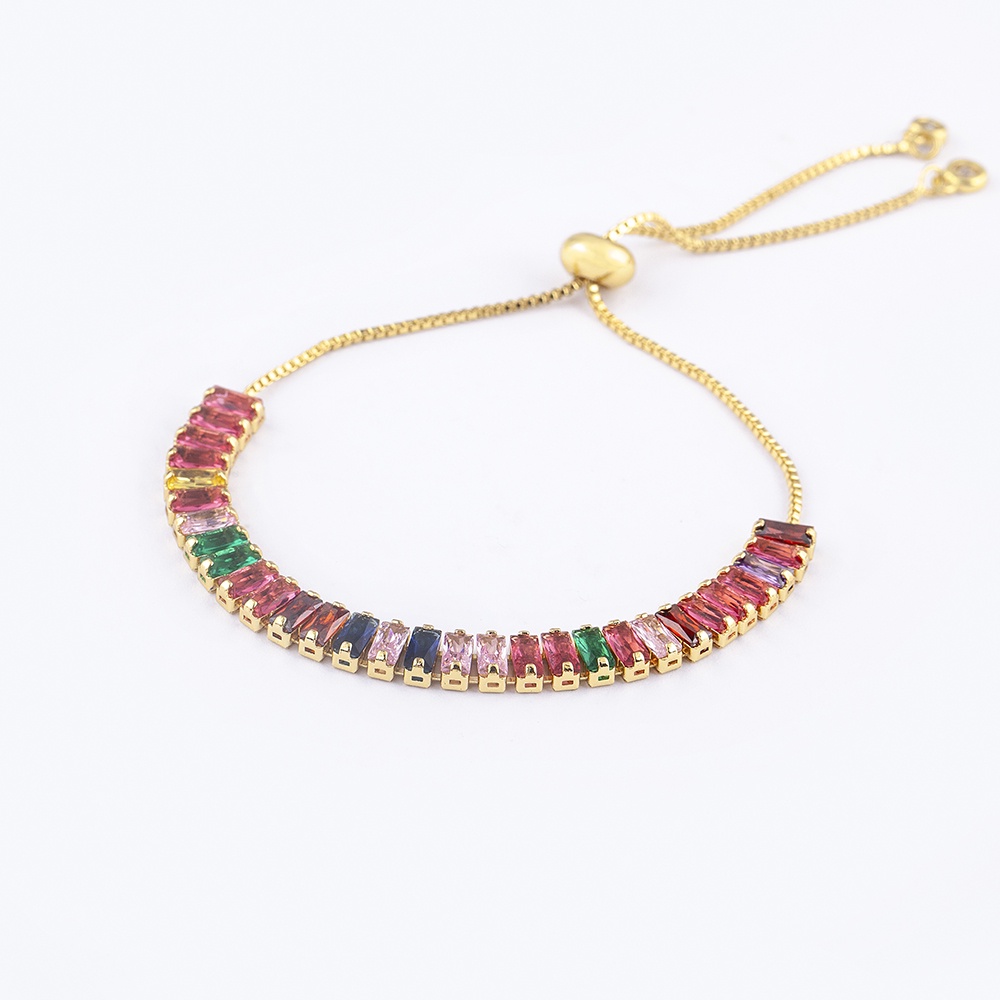 Vòng Tay Đính Đá Zircon 5 Màu Tùy Chỉnh Thời Trang Cho Nữ