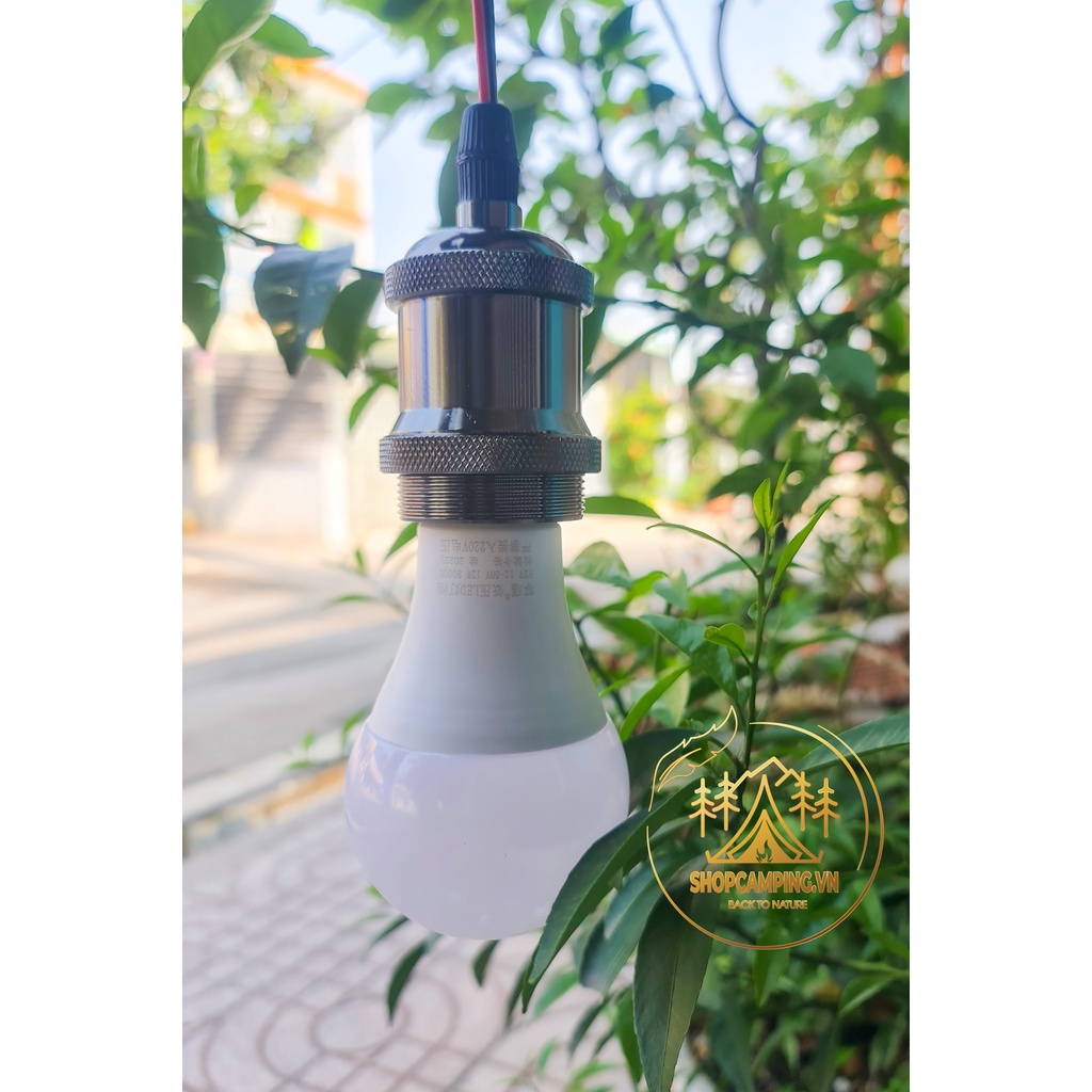 Bóng đèn led 12v 24v ánh sáng vàng vỏ nhựa, bóng led vàng dã ngoại cắm trại - Camping VietNam