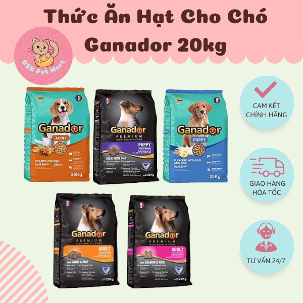 [Bao 20kg] Thức Ăn Hạt Cho Chó Ganador | Nhiều Vị