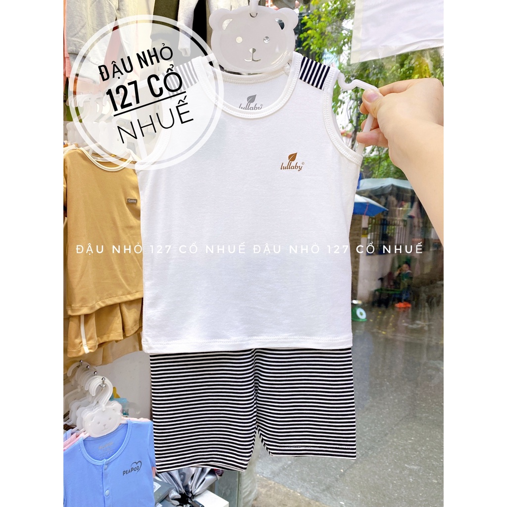 LULLABY Bộ ba lỗ sợi tre mềm mịn cho bé trai và bé gái