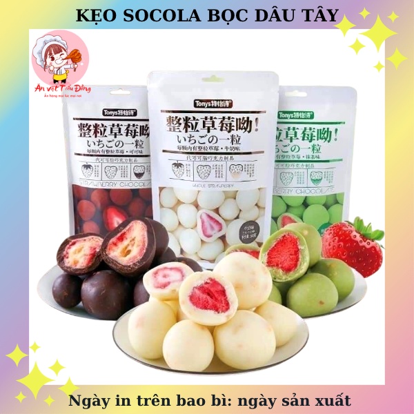 Socola bọc dâu tây 60g - Ăn Vặt Tiểu Đồng Shop