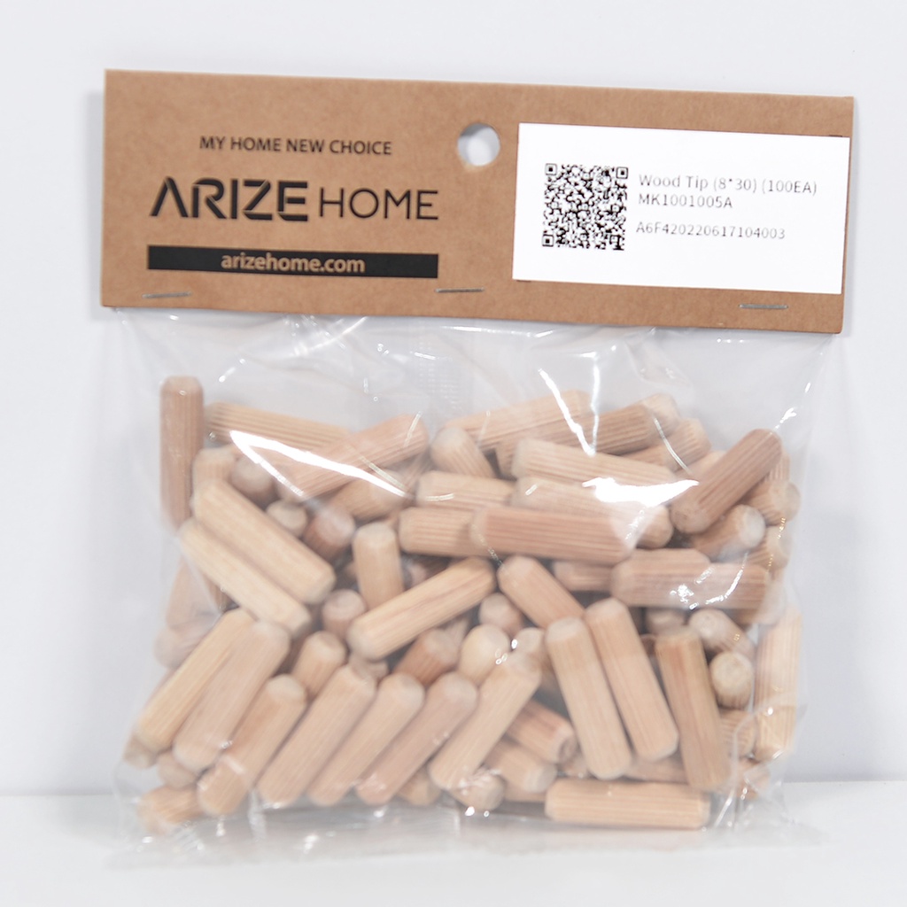 Bịch 100 Chốt Đệm Gỗ ARIZE Haus Wood Tip 8x30mm
