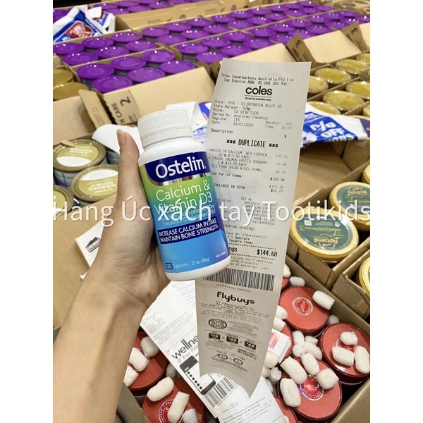 Canxi bầu Úc Ostelin Calcium & Vitamin D3 130v