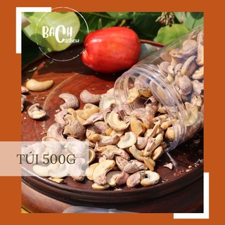 Hạt điều rang muối Bách loại vỡ vị béo giòn túi chân không 500gr