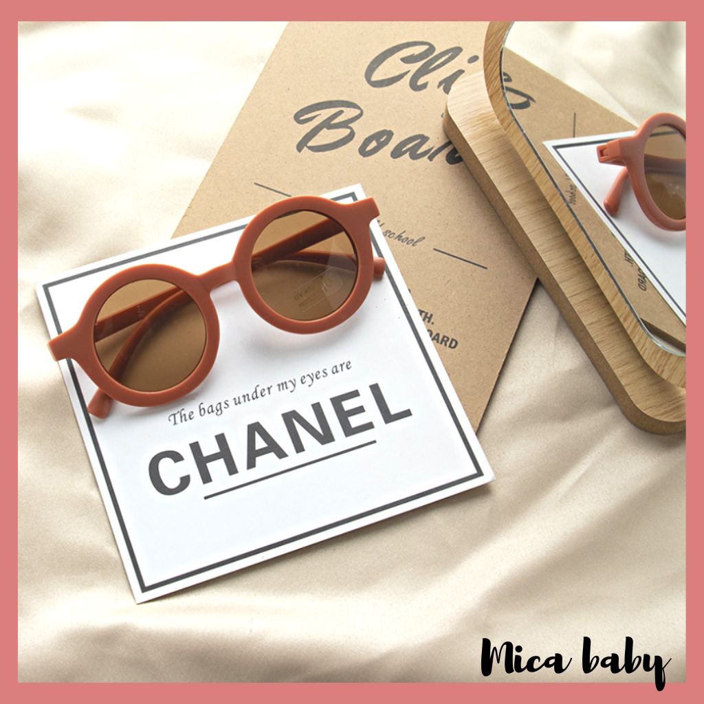 Kính râm cho bé từ 1 - 6 tuổi kiểu dáng gọng tròn đáng yêu K01 Mica baby