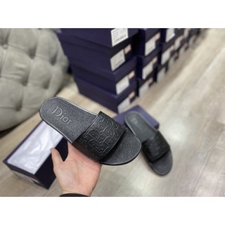 SLIDE SANDAL DIOR 'BLACK'. DÉP DIOR  DA THẬT ĐEN