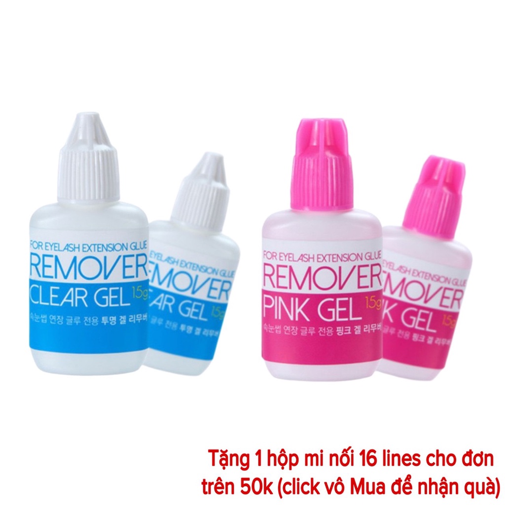 Gel tháo mi xanh và hồng, remover clear gel (dụng cụ nối mi)