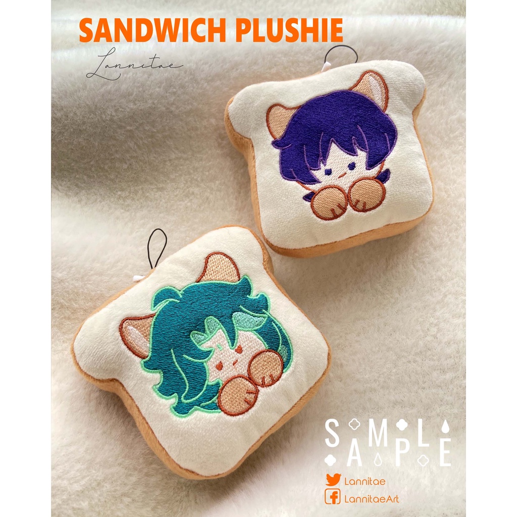 Plushie nhồi bông bánh mỳ sandwich nhân vật Genshin Impact