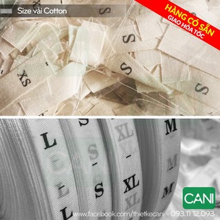 Mác Size cotton Mác size satin Mác in sẵn size - Hàng có sẵn hoac in theo yêu cầu CANI