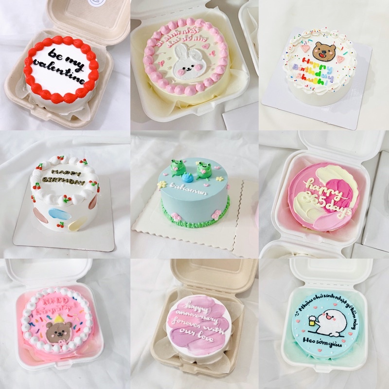BÁNH KEM BENTO MINI SIZE 10CM MẪU ĐƠN GIẢN