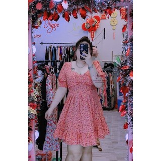 Đầm Nơ Xếp Ly Xoè 60-90kg ( Big Size Huỳnh Ngọc )