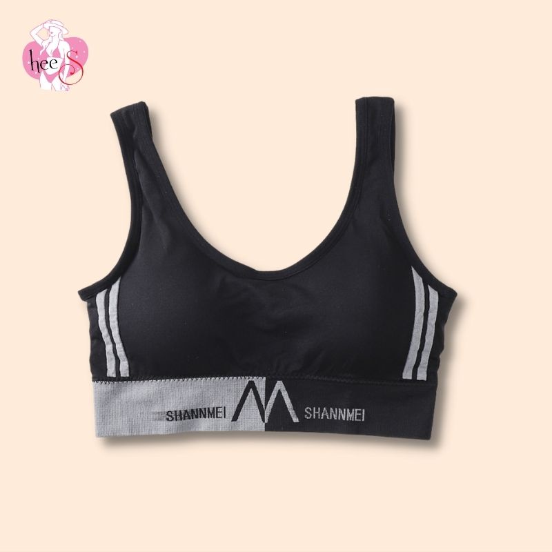 Áo Bra Tập Gym Chất Cotton Dày Dặn Có Mút Ngực Nâng Đẩy Ngực HeeS3384