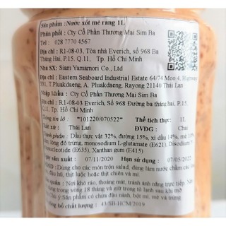 [CHAI 1 Lít – YAMAMORI ] Nước Xốt mè rang [Thailand] Roasted Sesame Dressing (halal) (sib)