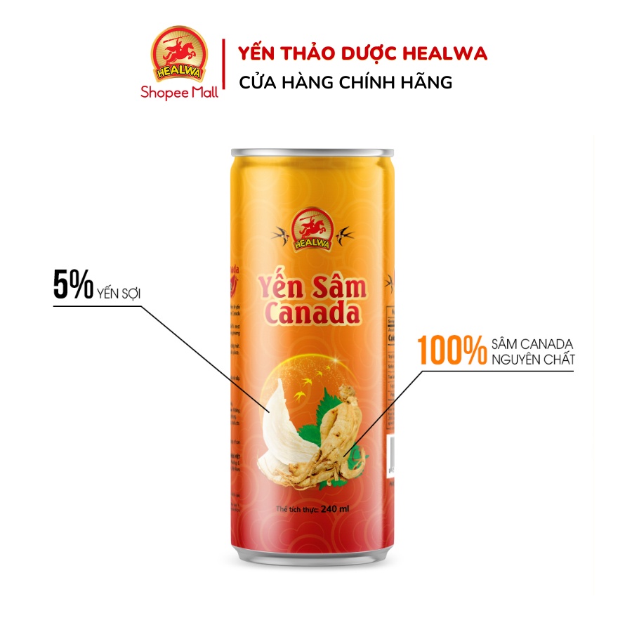 Nước yến thảo dược sâm Canada Healwa  Thức uống dinh dưỡng dành cho người Việt