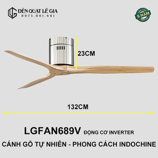 Quạt trần cánh gỗ lê gia lgfan689v | quạt trần phong cách đông dương