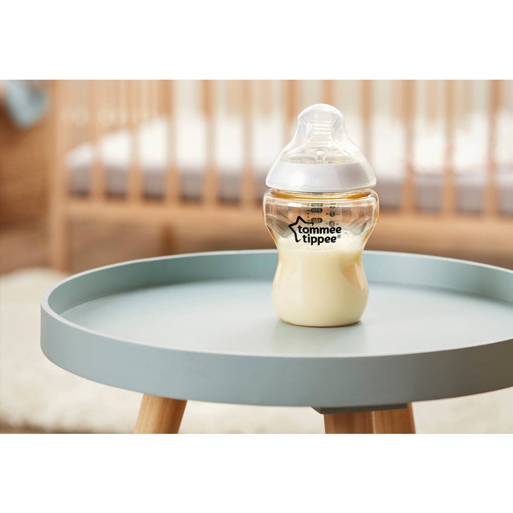 COMBO 2 Bình Sữa Tommee Tippee PPSU Ty Siêu Mềm Tự Nhiên 260ml TẶNG 1 Bình Nước giặt đồ sơ sinh Organic Lamoon 750ml