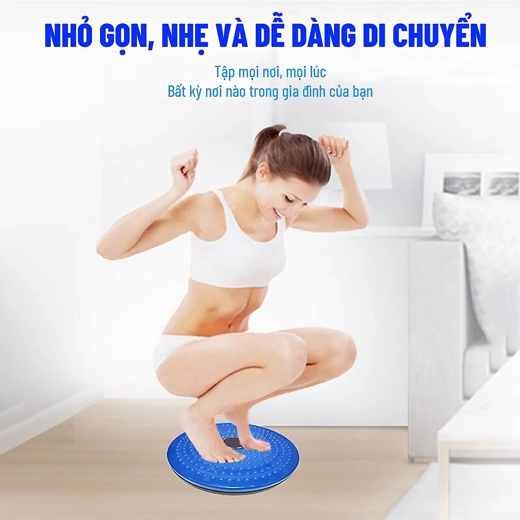 [QUÀ  TẶNG] Đĩa xoay eo Toshiko 360 độ tập cơ bụng có hạt massage bàn chân