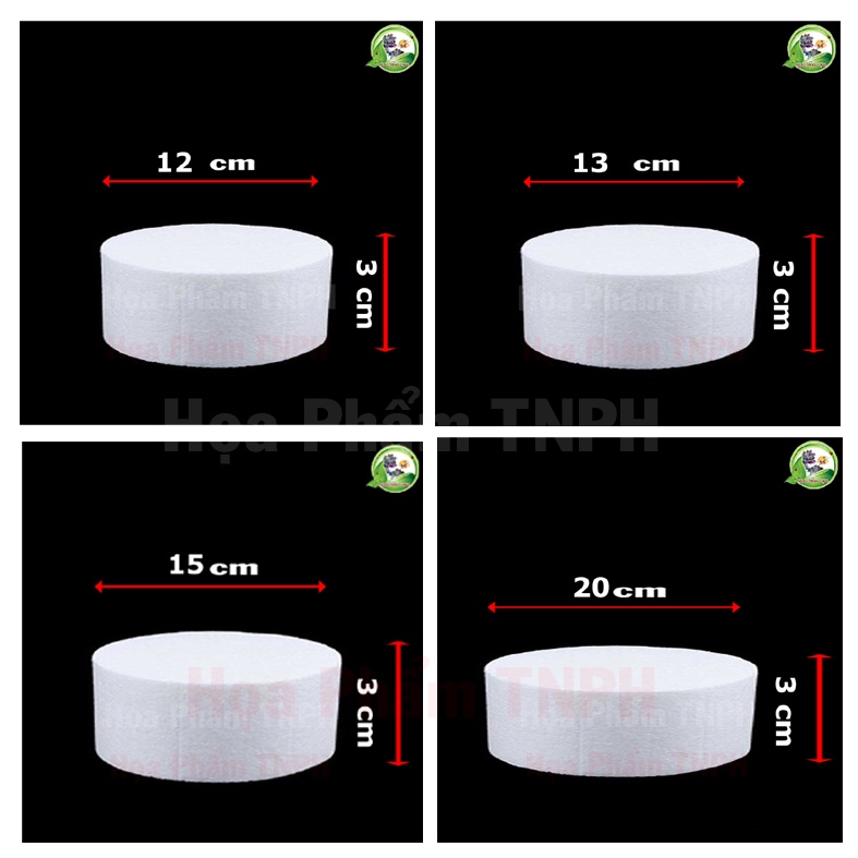 Đế Xốp Độ Dày 3cm Dùng Làm Tháp Oản Tài Lộc Tháp Tỏi Tháp Bánh Nhiều Kích Thước Màu Trắng Làm Đồ Thủ Công DIY Handmade
