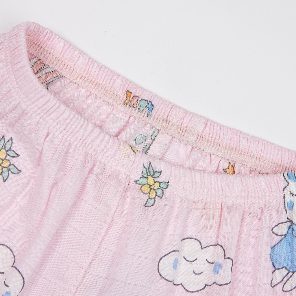 Pijama cho bé gái dài tay mặc ngủ điều hòa babydoll dễ thương áo lá - ảnh sản phẩm 4