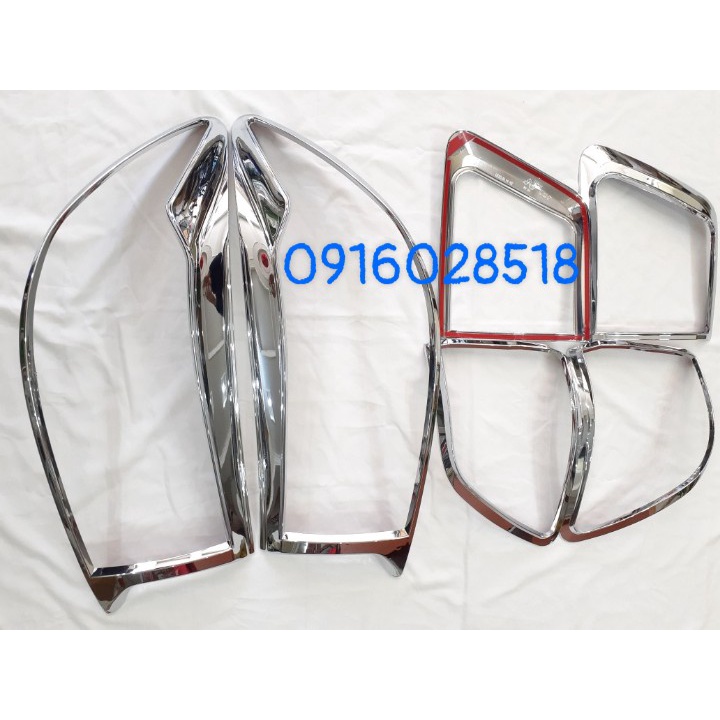 Fortuner 2008 2009 2010 2011 Bộ Ốp đèn pha hậu op den trước sau, mạ Crom loại tốt bền