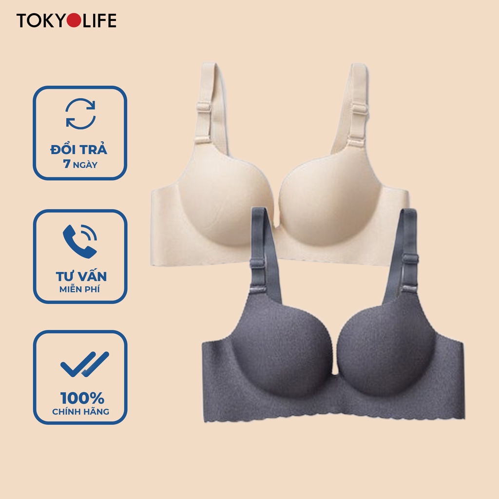 (COMBO 2 CHIẾC) Áo ngực Bra không gọng NỮ siêu nâng ngực mềm mại thoáng mát sexy TOKYOLIFE J1/S9BRA008I