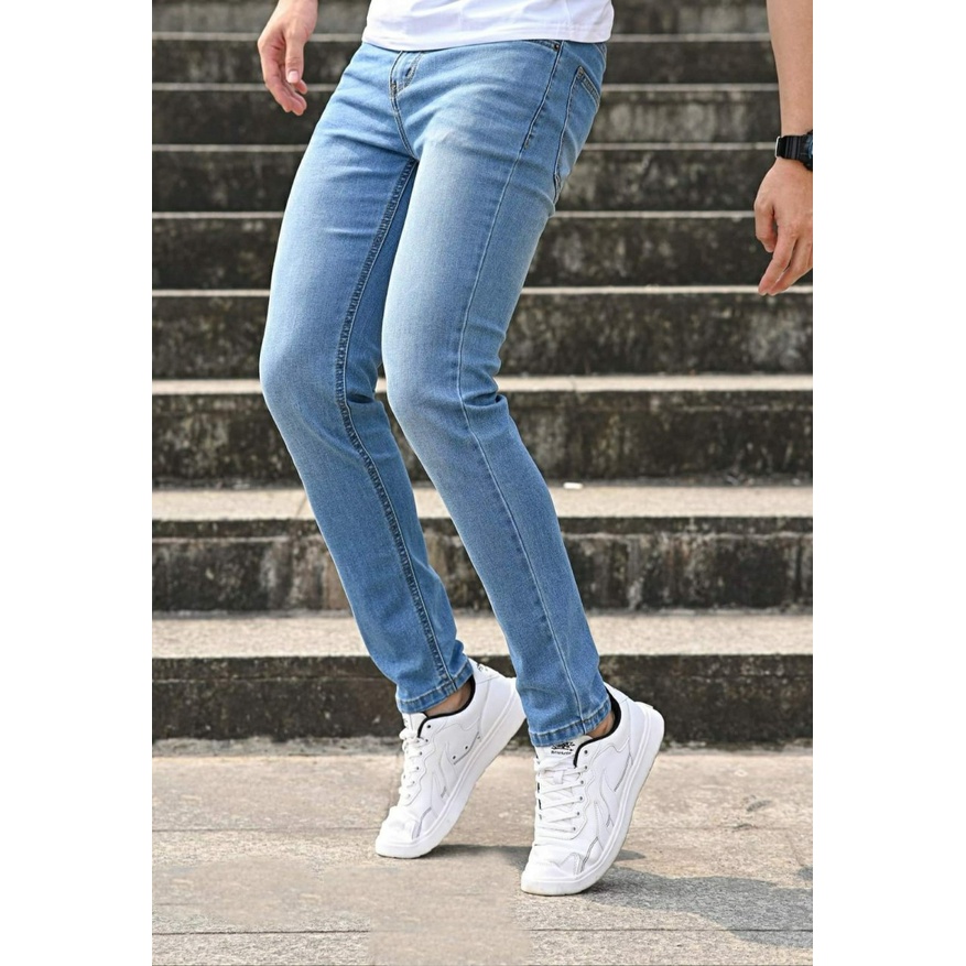 Quần Jeans Nam Quần Bò Nam Trơn Co Giãn Dáng Skinny Hàng Công Ty Thiết Kế Cao Cấp