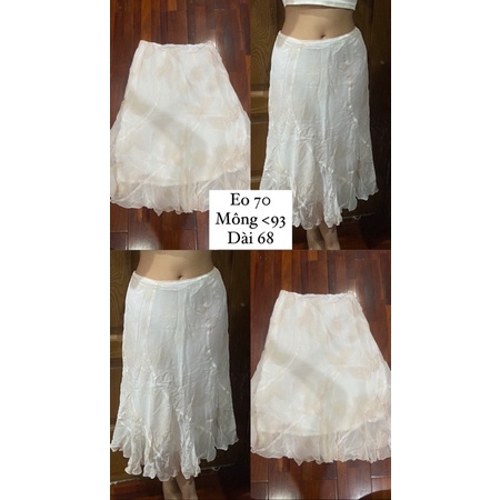 Chân váy voan thrift phong cách coconut girl, chân váy voan Nhật 2hand