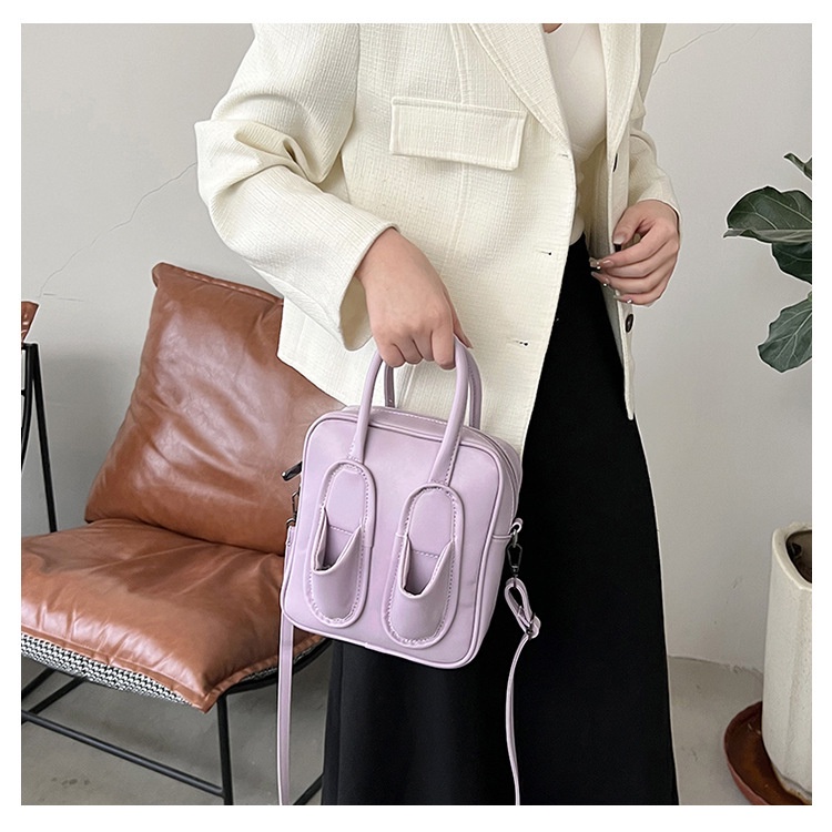 Mischa Túi Đeo Vai Hình Vuông Nhỏ Bằng Da PU Màu Trơn Thời Trang Hàng Mới