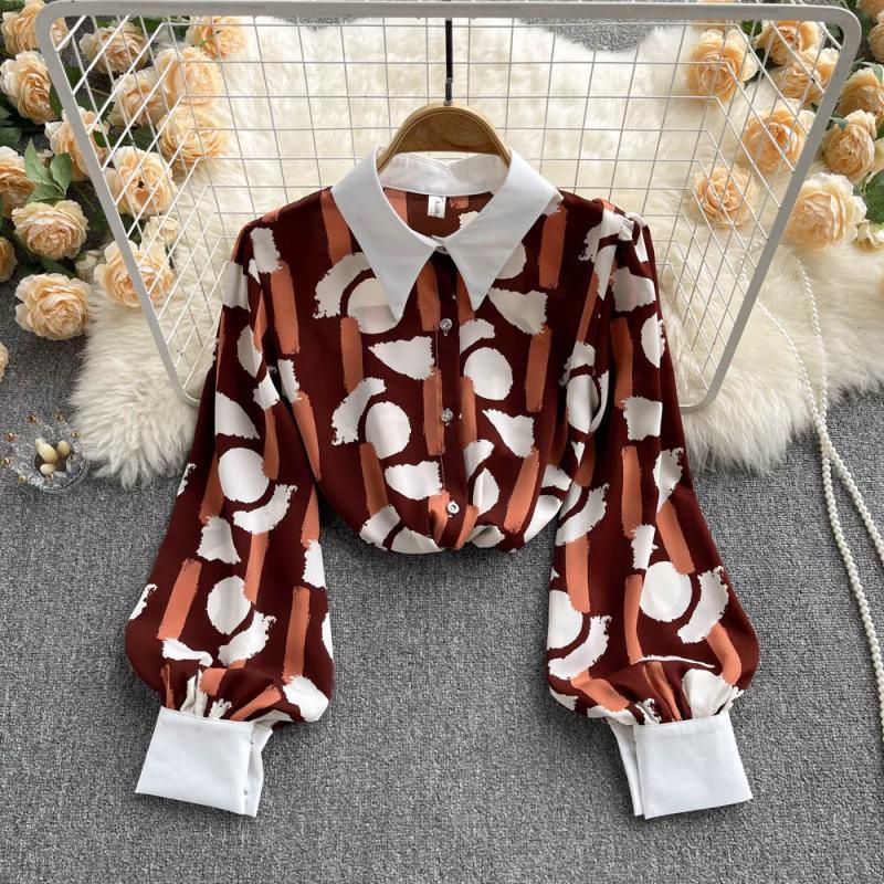 Áo Sơ Mi Chiffon Tay Dài Phong Cách Hàn Quốc Thiết Kế Mới Dễ Phối Đồ