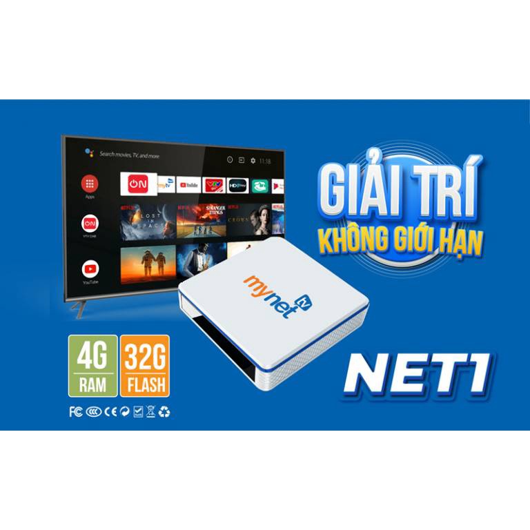 Android Tivi Box MyTV Net 1 4H 4G, rom 32Gb – Xem Truyền Hình Bản Quyền Miễn Phí 100 Kênh Trọn Đời