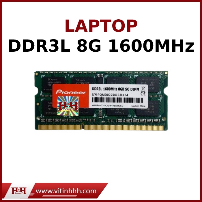 Ram Laptop PIONEER DDR3L 8GB 1600MHz - New100%, BH 3 Năm 1 đổi 1