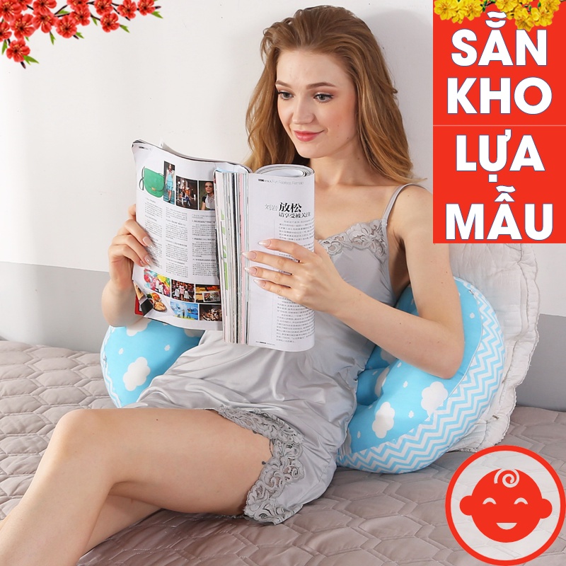 Gối bầu cánh tiên cao cấp nâng đỡ bụng hỗ trợ giảm đau lưng cho mẹ
