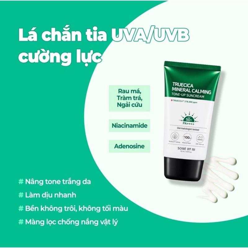 Kem Chống Nắng Some By Mi Truecica Mineral 100 Tone-Up Suncream 50PA++++ 50ml