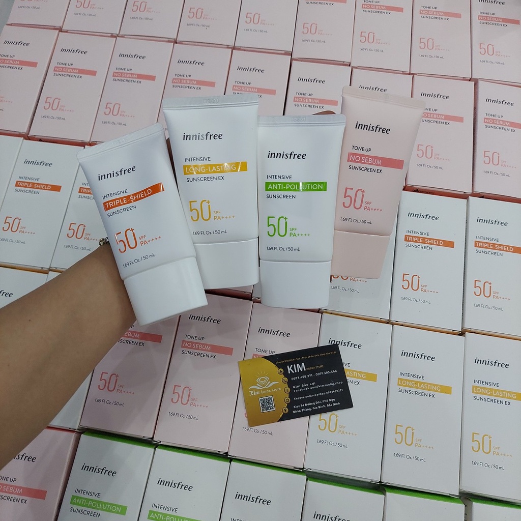 Kem chống nắng Innisfree mẫu mới đủ màu vợt sale (có bill Hàn )