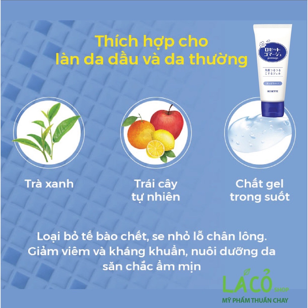 Tẩy da chết rosette nhật bản chính hãng tẩy tế bào chết da mặt rosette gommage peeling gel 120g No.1 Cosme kem tẩy da