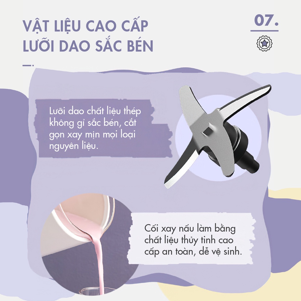 Máy xay nấu đa năng, máy làm sữa hạt Dingo DCB500, Dung tích 600ml, 20 chức năng nấu, Bảo hành chính hãng 24 tháng