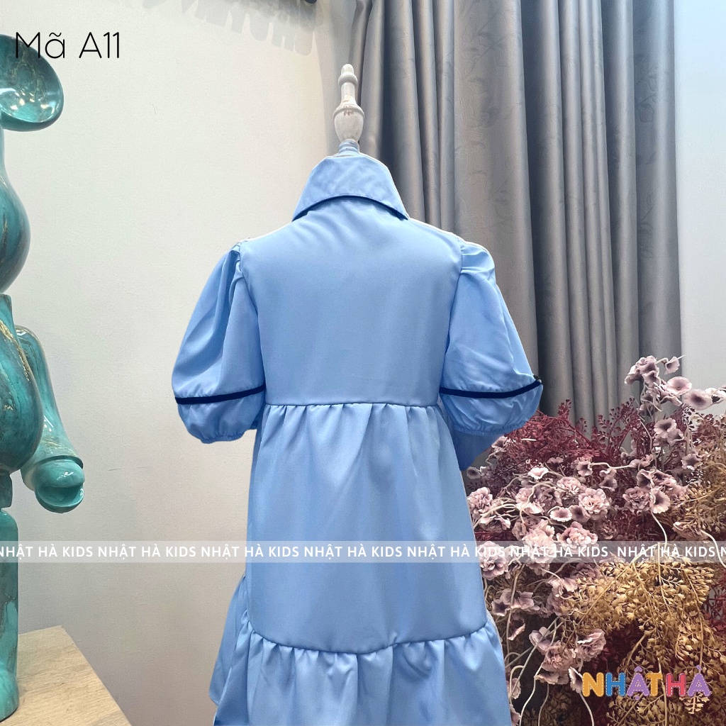 Váy bé gái mùa hè A11 size đại 11 - 45kg chất thô dáng xòe có cổ cho bé đi học