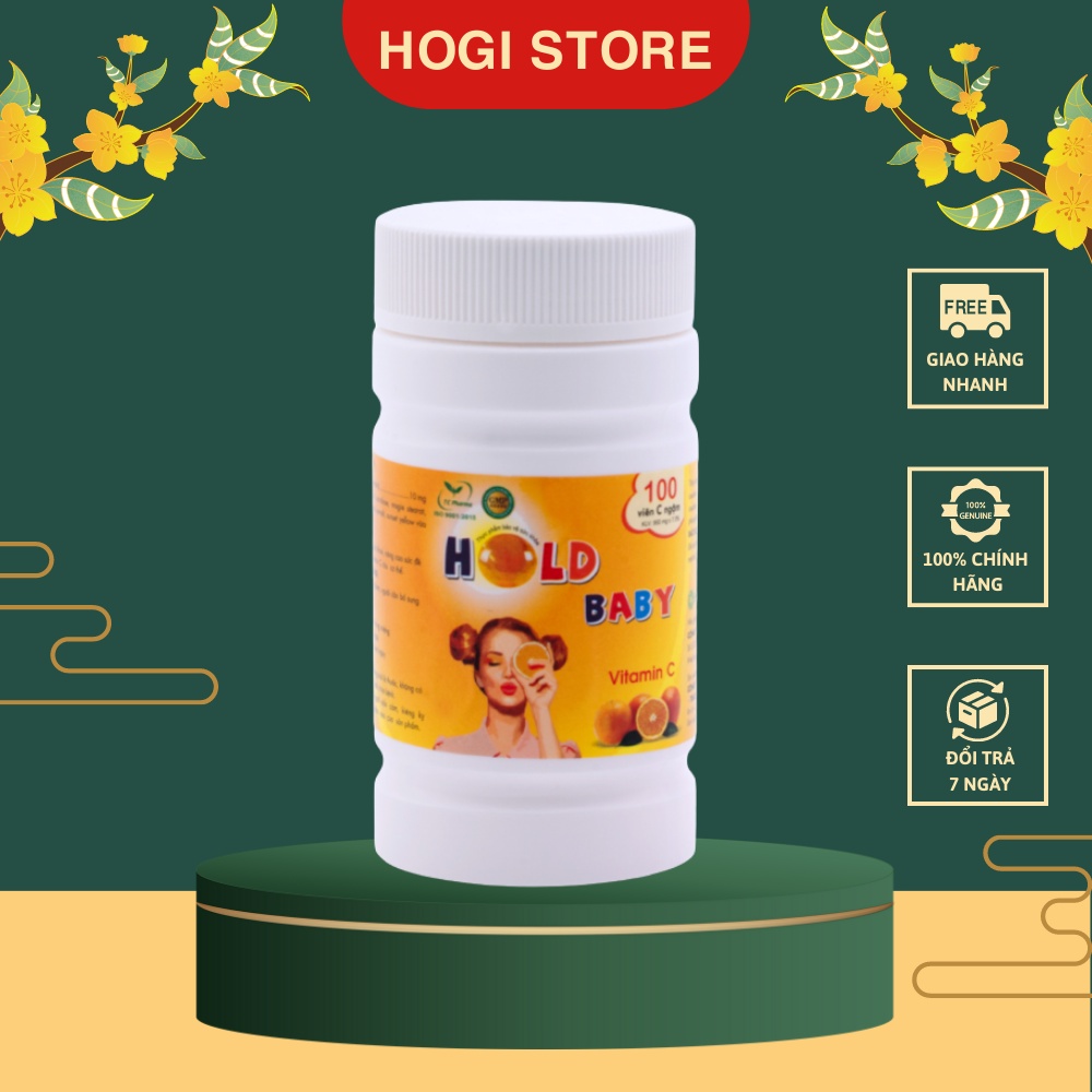 Viên Ngậm Hold HCN Baby Bổ Sung Vitamin C Hỗ Trợ Tăng Sức Đề Kháng 100 Viên