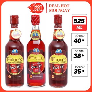 Nước mắm phú quốc ông kỳ 35/38/40 độ đạm chai 525ml