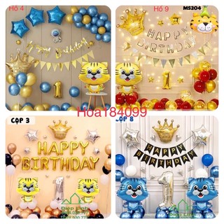 Set bóng trang trí sinh nhật tuổi trâu hổ cọp Bé trai bé gái