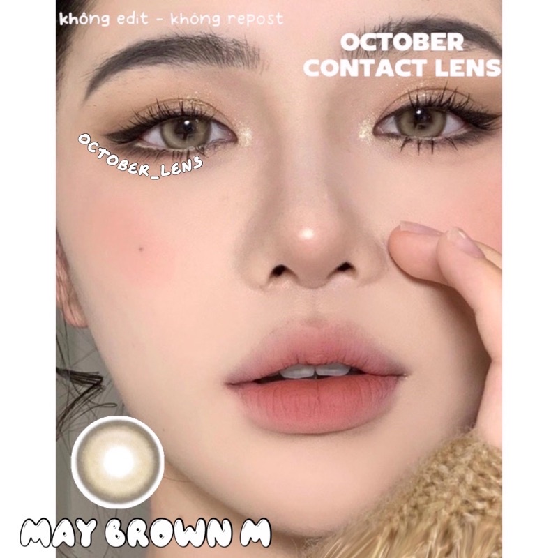 LENS NÂU HAI MÀU TRĂNG KHUYẾT GIÃN 14.4MM CÓ CẬN✨