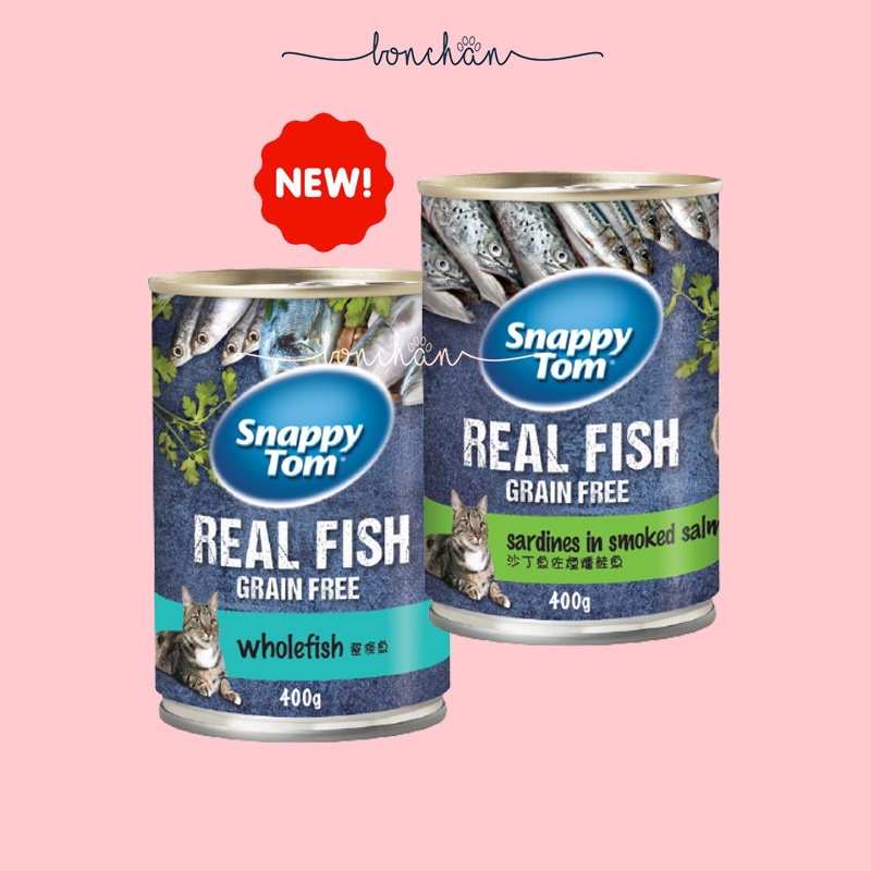 Pate Snappy Tom Real Fish - Pate thịt cá Snappy Tom cho mèo mọi lứa tuổi lon 400g