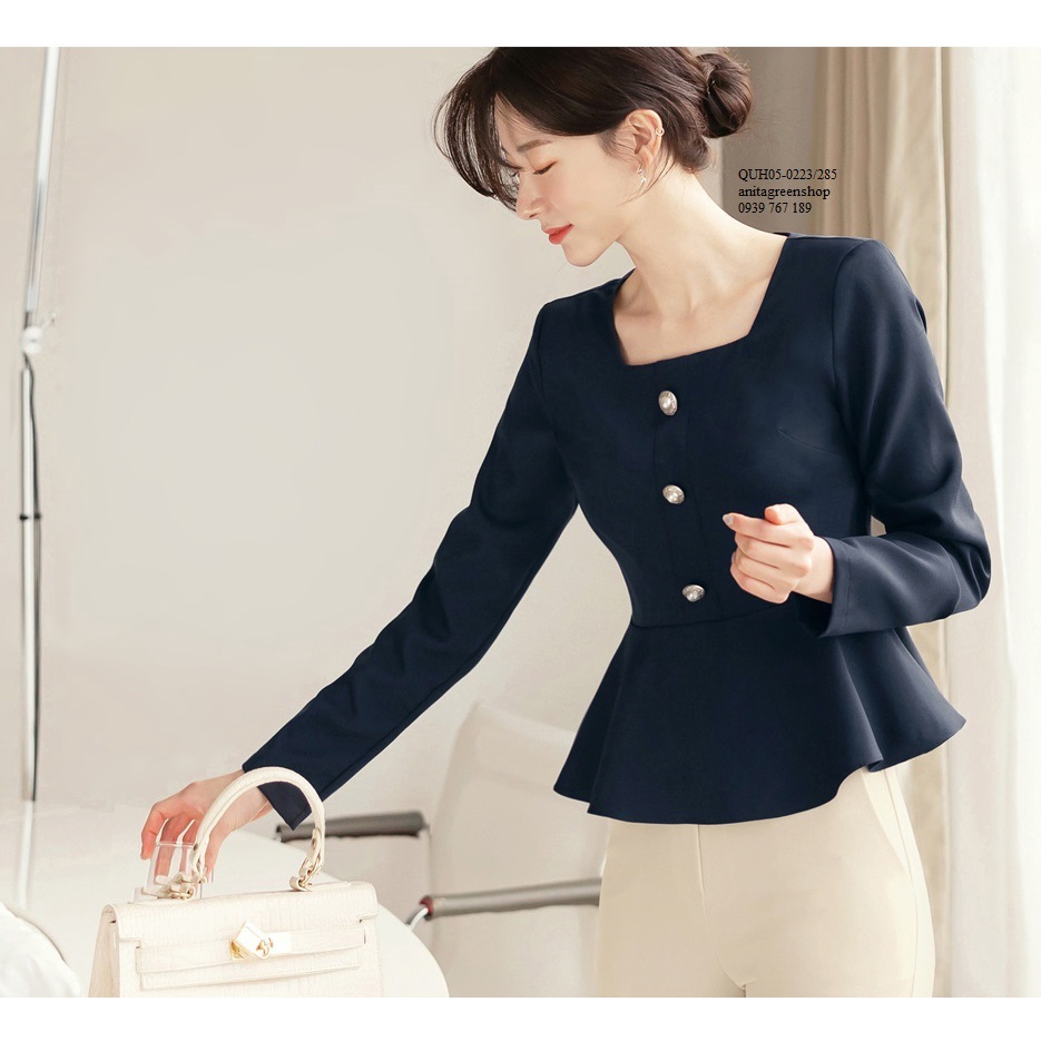 Áo peplum công sở cao cấp  - QUH05-0223